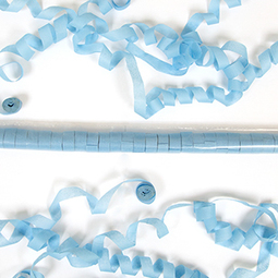 Baby blue tissue streamers