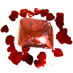 Red heart metallic confetti