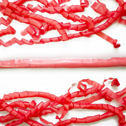 Red tissue streamers