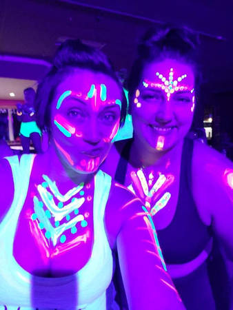 Two Women With Neon Body Paint